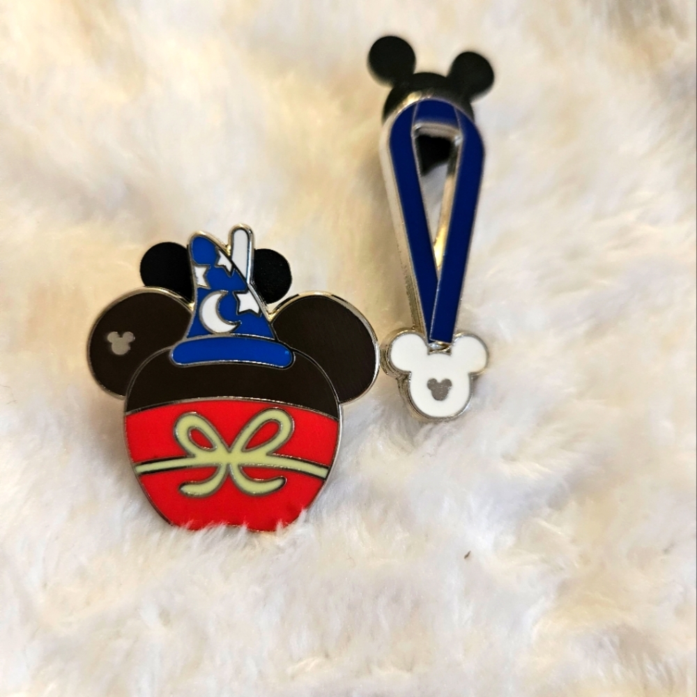 Hidden Mickey Sorcerer & Blue Ribbon Pins